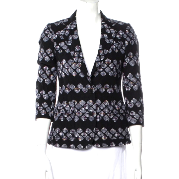 Band of Outsiders Quilt Blazer Jacket XS - Granny Squares Cottagecore Argyle - Picture 1 of 12